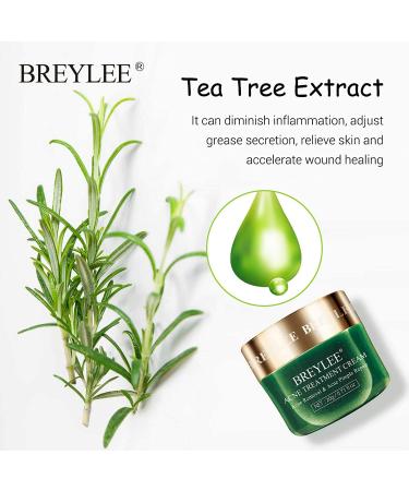 BREYLEE Tea Tree Oil Acne Treatment Cream - Clear Severe Breakouts, Remove Pimples, Repair Skin - 20ml - Buy Online on GoSupps.com