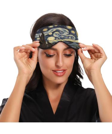 Starry Night Van Gogh Sleep Mask - Comfortable Light Blocking Eye Mask for Travel & Sleep | Adjustable Blindfold for Men & Women - Buy Online on GoSupps.com