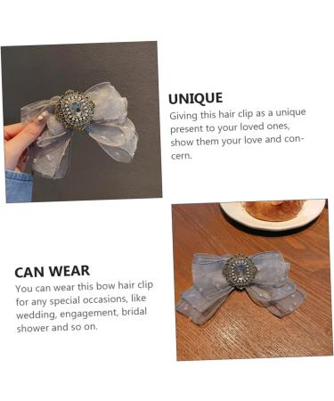 minkissy Hairpin Large Barrettes Ribbon Back Hair Bowknot Clip Alligator Barrettes Bow Hair Clip Hair Jaw Clips Ribbon Hair Pins Korean Hair Claw Pearl Gray Makeup Wedding Girl - Buy Online on GoSupps.com