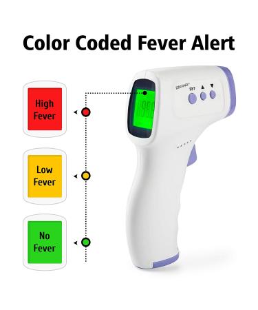 Digital Infrared Forehead Thermometer - No Contact, Fast Readings, Fever Indicators, Memory Function - Babies & Adults - Buy Online on GoSupps.com