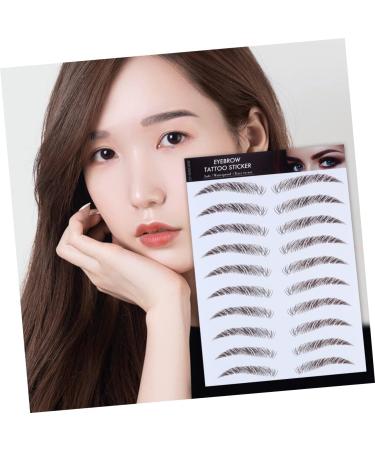POPETPOP 4pcs Eyebrow Stickers Black Makeup 6d Hair Eyebrows 6d Hair-like Eyebrows Stickers 1 count (Pack of 1) Brown - Buy Online on GoSupps.com