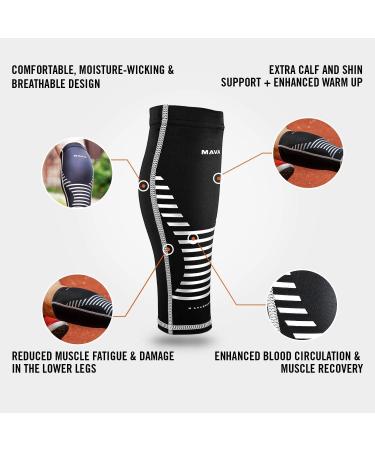 Mava Sports Calf Sleeves Compression for Runners - Unisex Gold Small | Enhance Performance & Recovery - Buy Online on GoSupps.com