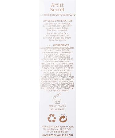 Embryolisse Artist Secret CC Cream SPF20 30ml - Anti-Redness & Color Correcting Hydrating Formula for Natural Glow - Buy Online on GoSupps.com