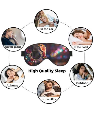 Flowers Guitar Print Unisex Sleep Mask | Double-Sided Eye Mask for Sound Sleep & Skin Care - Buy Online on GoSupps.com