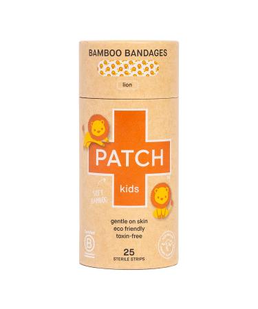Patch Kids Bamboo Adhesive Bandages - Lion - 25 Pack 25 Count (Pack of 1) Lion