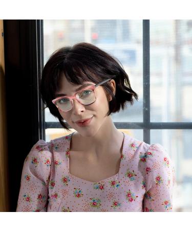 Blue Light Blocking Square Women s Reading Glasses - Fashionable +1.75 Pink Eyewear with Spring Hinge - Buy Online on GoSupps.com