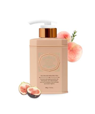 TEABLESS Fig Peach Oolong Tea Perfumed Body Wash Hydrating Vegan Body Cleanser for Sensitive Skin | Gentle Moisturizing Non-Sticky Fig Fruity Scent Mild Scrub | Korean Skin Care