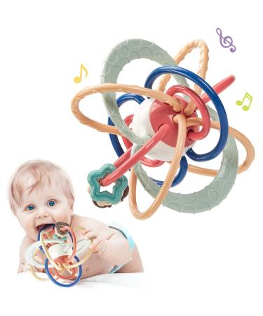 Baby Teething Toys for Babies 0-6 Months Baby Toys 0-6 Months Baby Toys 6 to 12 Months 4 Textures Infant Toys Baby Toys 0-3-6-12 Months Baby Teether Teethers for Babies Baby Rattle Girl Boy Gifts Toys