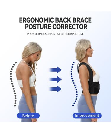 Back Brace Posture Corrector | Adjustable Shoulder Straightener for Pain Relief | Supports Scoliosis Hunchback & Thoracic Spine | Breathable Comfort - Medium Size - Buy Online on GoSupps.com
