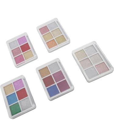 6 Colors Glitter Metallic Mirror Effect Nail Powder Long Lasting and Fine Powder Texture Suitable for DIY Nail Art with 15 Eyeshadow Sticks - Buy Online on GoSupps.com