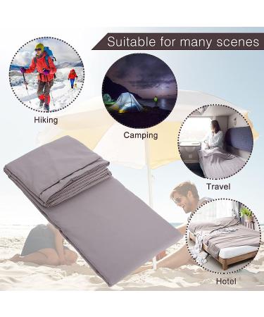 Lightweight Gray Camping Sheet & Sleeping Bag Liner | Travel Sleep Sack for Adults - 45 x 82.7 inch - Buy Online on GoSupps.com
