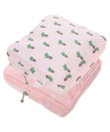 Amosfun 2st storage bag for women's bandages wall exchange for women's wallet wallpaper wall exchange tiny wallet tampon menstrual pillow holder privacy bag mini diapers girls rose 16x15x2cm