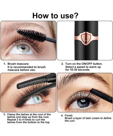 DASIAUTOEM Heated Eyelash Curler Electric Eyelash Brush 2-in-1 Eyelash Curler Quick Heating Eyelash Curler with 3 Temperature Modes for All Eyelashes Faster Long Lasting Swing - Buy Online on GoSupps.com