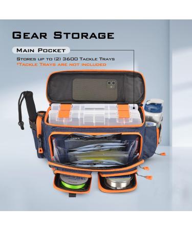 KastKing Bait Boss Fishing Tackle Bag - Water-Resistant Accordion Style Soft Plastic Storage - 420D Nylon - Orange - Buy Online on GoSupps.com