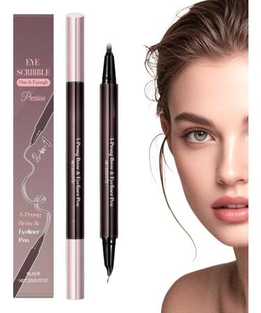 Eyebrow Pencil Waterproof 2in1 Eyebrow Pen Makeup Eye Pencil for Women Girls Beauty Makeup Cosmetics Dating Party Meeting - Buy Online on GoSupps.com