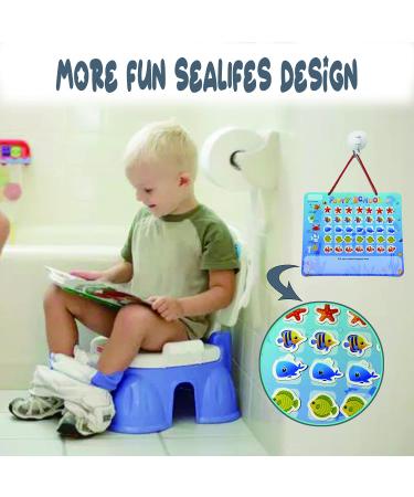Potty Training Chart for Toddlers | Waterproof Magnetic Reward Chart | Motivational Toilet Training for Kids | Sealife Design | 35 Reusable Magnetic Stickers - Buy Online on GoSupps.com
