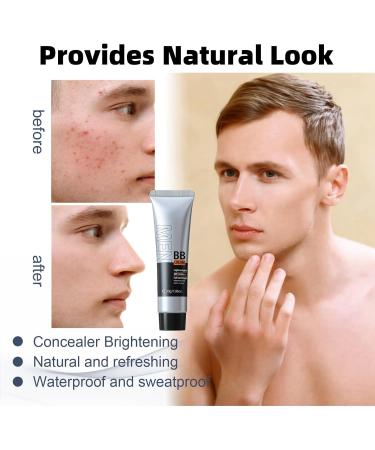 Mens BB Cream Foundation Mens Concealer Colour Correcting Cream for Cover Blemishes BB Cream Light Tinted Sunscreen for Face with SPF15+ Tinted Moisturiser Even Skin Tone Face Cream - Buy Online on GoSupps.com
