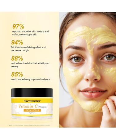 NEUTRIHERBS Turmeric Face Scrub | Exfoliating Vitamin C Scrub Cream for Smooth & Bright Skin - 1.76oz - Buy Online on GoSupps.com
