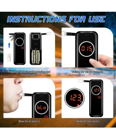 Bzwyonst 2X Alcohol Breathalyzer Digital Display Grade Accuracy Alcohol Breath Tester Alcohol Tester with 20 Mouthpieces - Buy Online on GoSupps.com