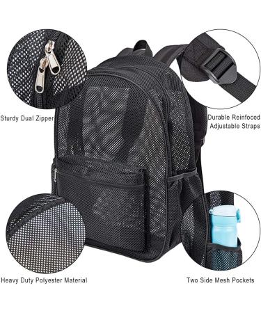Heavy Duty Mesh Backpack - Padded Shoulder Straps for College Students, Swimming & Outdoor Sports - Black - Buy Online on GoSupps.com