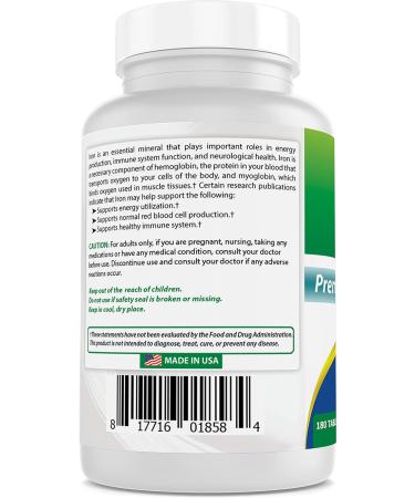 Best Naturals Iron Bisglycinate Supplement 25mg - 180 tablets - Gentle on Stomach, Non-Constipating - Buy Online on GoSupps.com