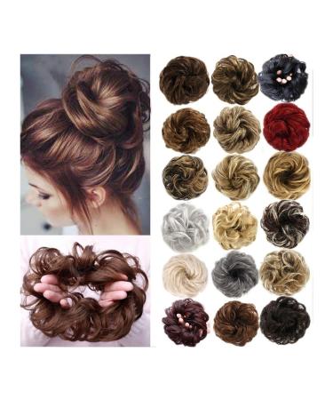 Messy Bun Hair Piece for Women Messy Bun Hair Piece Synthetic Fake Scrunchies Ponytail Extension Wavy Curly Elastic Rubber Band Hair Bun Extensions for Women Girls Fake Hair Accessories for Women Gi 2-01