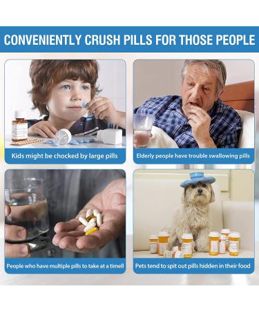 Electric Pill Crusher Grinder for Small or Large Pills - Medication & Vitamin Tablets to Fine Powder - Pill Pulverizer for Feeding Tube, Kids, Pets - Includes Brush, Spoon, Cloth - Buy Online on GoSupps.com