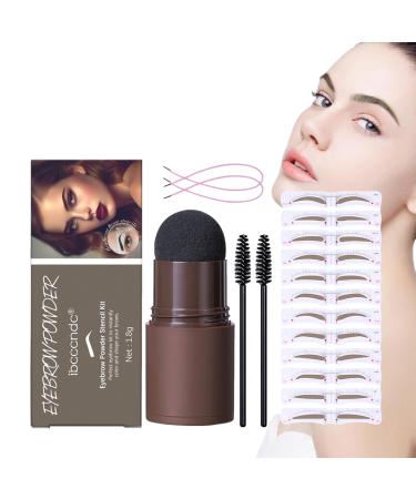 Eyebrow Stencils - Eye Brow Stamping Kit Smudge-Proof and Waterproof Reusable Eye Brow Stamp with 12 Eyebrow Templates for Beginner and Skilled Person Hersil Blonde