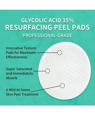 Glycolic Acid 35% Peel Pads with Vitamins B5, C & E - Anti-Aging Formula for Dark Spots, Acne, Fine Lines & Wrinkles - 50 Pads - Buy Online on GoSupps.com