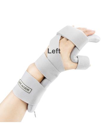 REAQER Stroke Resting Hand Splint Night Immobilizer Muscle Atrophy Rehabilitation For Hand, Wrist And Finger (Left)