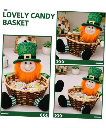 Mikinona Basket Irish Day Candy Basket Storage Shelving Storage Shelves Candies Party Favors Holder Household Trick 20.00X18.00X9.00CM Picture 1 - Buy Online on GoSupps.com