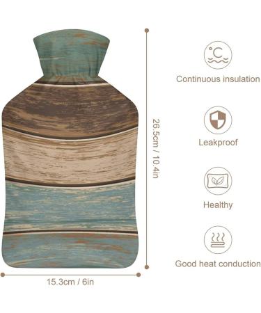 Buy Wood Texture Hot Water Bottle with Lid - Rubber Hot Water Bag for Pain Relief Cramps Foot Warmer & Therapy - Buy Online on GoSupps.com