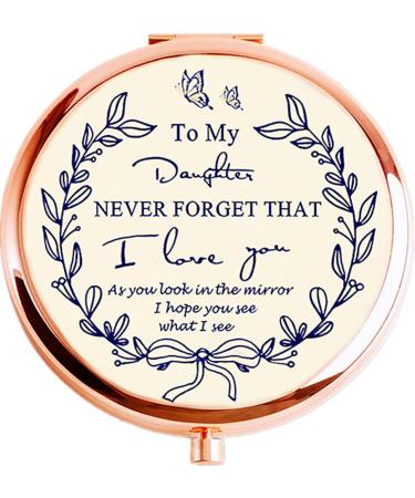 New prominent Daughter Gifts Compact Mirror for Daughter from Mom Rose Gold Daughters Compact Mirror 21st Birthday Gifts Graduation Wedding Anniversary for Daughter from Mother