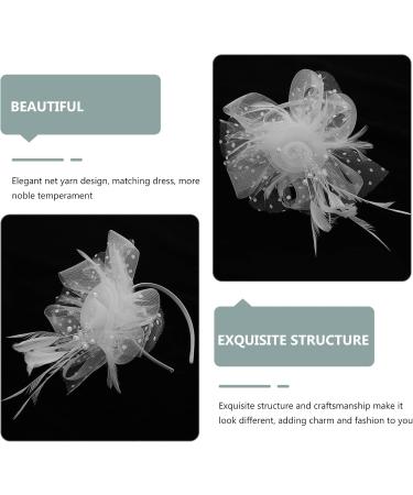 Lurrose Black Fascinator Fascinators for Women White Fascinator Net Yarn Hairband Wedding Hair Accessories Festival Hair Piece for Women and Girls Silk Bonnet - Buy Online on GoSupps.com