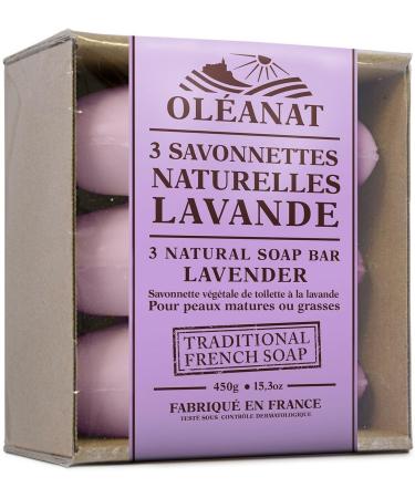 Oleanat Natural Lavender Soap Bar Trio 3x150g - Buy Online on GoSupps.com