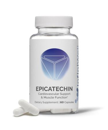 InfiniWell Epicatechin Supplement - Support Muscle Building & Nitric Oxide Production - Promote Healthy Protein Synthesis Exercise Recovery Antioxidant Support & Cognitive Function (60 Capsules)