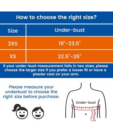 Kids Arm Shoulder Sling with Waist Strap | Immobilizer Brace for Broken Arm Collarbone & Elbow Support - Comfort Version (Left XXS 19-23.5 inch - Buy Online on GoSupps.com