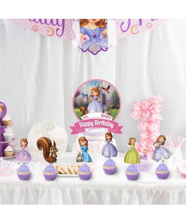 37pcs Sofia Birthday Party Supplies for Princess Theme Birthday Decorations include Cake Topper and Cupcake Toppers Sets - Buy Online on GoSupps.com