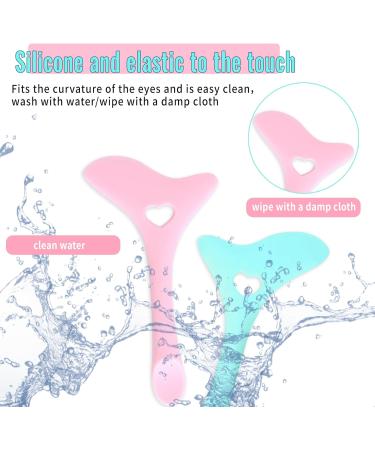 2pcs Eyeliner Stencil Aid Eyeliner Tool For Winged Silicone Eye Liner Eyeshadow Mascara Guard Shield for Beginners Face Cream Mask Tools Blue - Buy Online on GoSupps.com