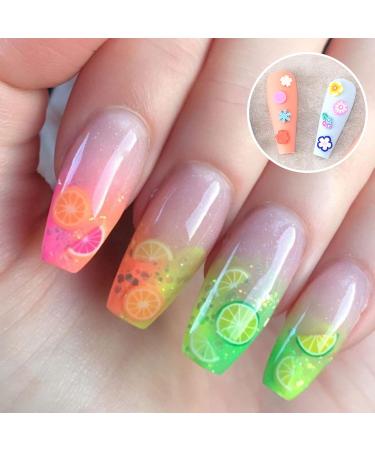 OIIKI 3 Boxes Fruit Slices & Flower Charm - Colorful Soft Clay Nail Art Slices for DIY Crafts Lip Gloss & Resin Jewelry Making - Buy Online on GoSupps.com