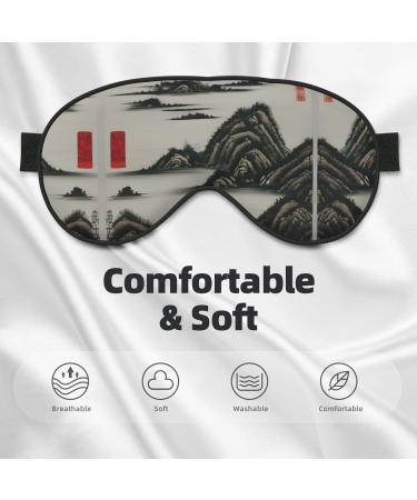 SSIMOO Landscape Painting Eye Mask - Soft Breathable Sleep Mask for Women | Perfect for Travel & Relaxation - Buy Online on GoSupps.com
