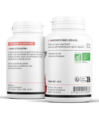 Organic Red Vine 250mg - 200 Vegetable Capsules - Buy Online on GoSupps.com