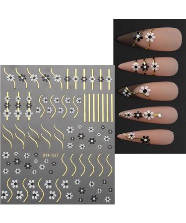 JMEOWIO 9 Sheets Spring Flower Nail Art Stickers Decals Self-Adhesive Colorful Summer Floral White Nail Supplies Nail Art Design Decoration Accessories - Buy Online on GoSupps.com