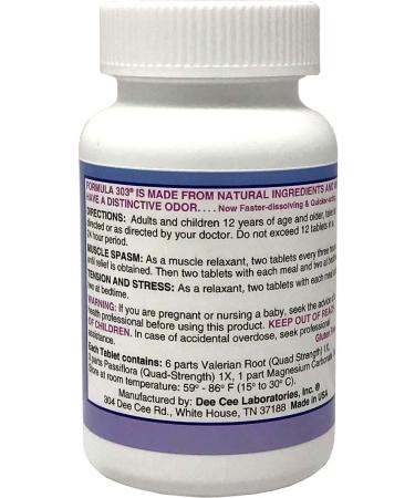 Dee Cee Labs Formula 303 Maximum Strength Muscle Relaxant Tablets - 250 Count - Buy Online on GoSupps.com