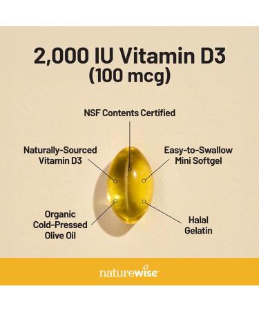 NatureWise 1 Vitamin D3 2000iu + Organic Olive Oil - 360 Mini Softgel 360-Day Supply + (Pack of 2) Omega3 Fish Oil 1000mg + Vitamin E - Wild-Caught - 360 Softgels 180-Day Supply  - Buy Online on GoSupps.com