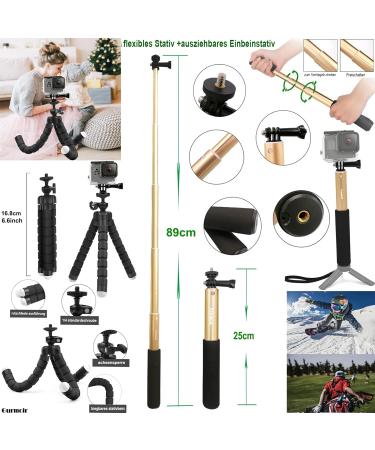 Buy Gurmoir Waterproof Accessories Set for GoPro Hero 12/11/10/9 Black - Complete Action Camera Kit (DT06) | International Shipping - Buy Online on GoSupps.com