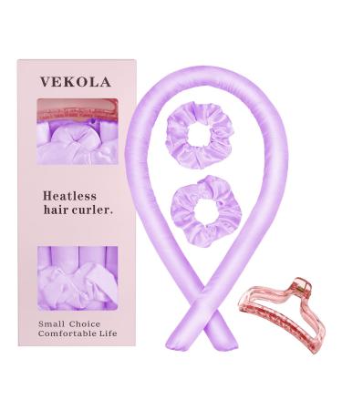 Vekola Headless Hair Curler Headband | Creates Heatless Curls and Waves While You Wear (Light Purple)