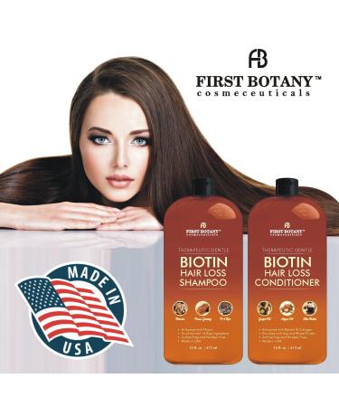 Hair Growth Shampoo Conditioner Set - Anti Hair Loss Biotin with DHT Blockers | For Men and Women | All Hair Types | Sulfate-Free - 2 x 16 fl oz Ginger - Buy Online on GoSupps.com