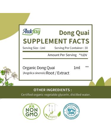 AUKFAY Dong Quai Liquid Extract - Female Reproductive Support - 1 Fl Oz - Buy Online on GoSupps.com