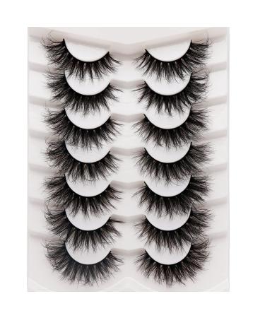 Veleasha 18MM Wispy Faux Mink Eyelashes - 7 Pairs Luxury Cat Eye Lashes (804) - Handmade Natural Look - Buy Online on GoSupps.com